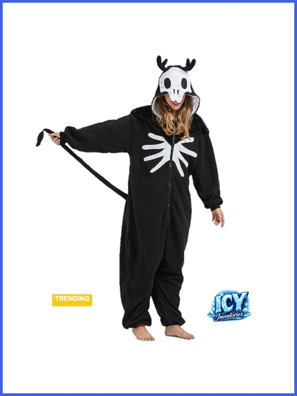 Wendigo Onesie Pajamas Costume for Adults Long Sleeve Fleece One Piece